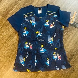 Alice in wonderland scrub top.